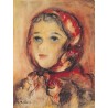 Portrait of a Girl by Issachar Ber Ryback Jewish Art Oil Painting...