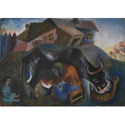The Milker by Issachar Ber Ryback Jewish Art Oil Painting Gallery