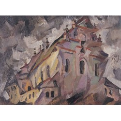 The Synagogue in Shiklov by Issachar Ber Ryback Jewish Art Oil...
