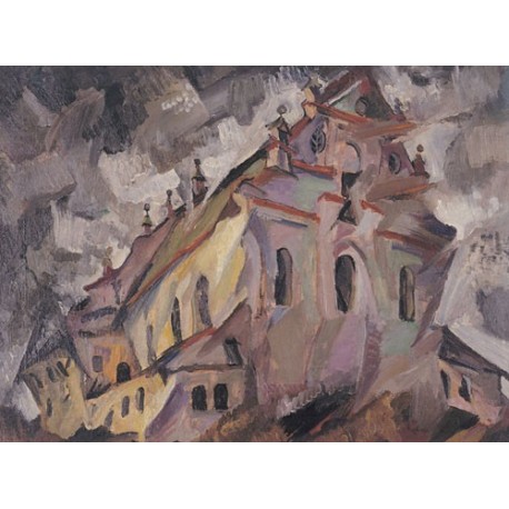 The Synagogue in Shiklov by Issachar Ber Ryback Jewish Art Oil...