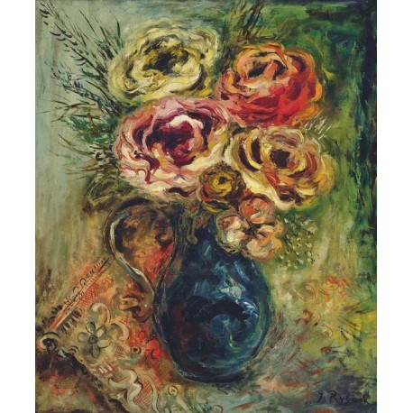 Vase de Fleurs by Issachar Ber Ryback Jewish Art Oil Painting Gallery