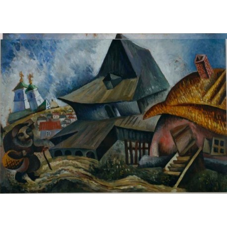 Village Scene by Issachar Ber Ryback Jewish Art Oil Painting Gallery