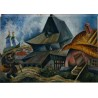 Village Scene by Issachar Ber Ryback Jewish Art Oil Painting Gallery