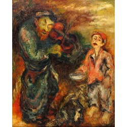 Viiolinist and a Boy by Issachar Ber Ryback Jewish Art Oil...