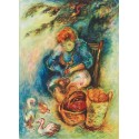 Woman Peeling Potatos by Issachar Ber Ryback Jewish Art Oil...