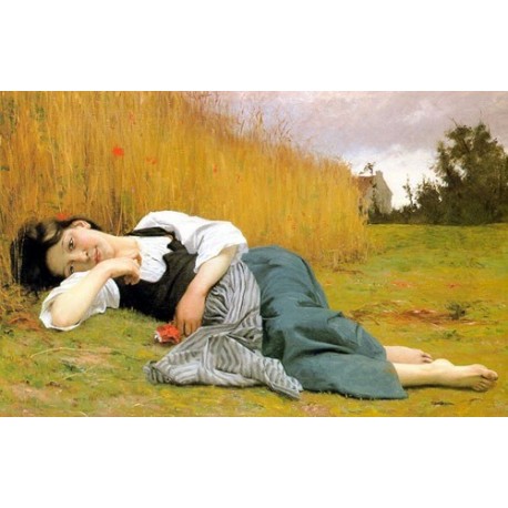 Rest in Harvest by  William Adolphe Bouguereau -Art gallery oil painting reproductions