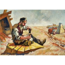 Workers in a Field by Issachar Ber Ryback Jewish Art Oil Painting...