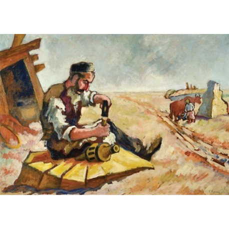 Workers in a Field by Issachar Ber Ryback Jewish Art Oil Painting...