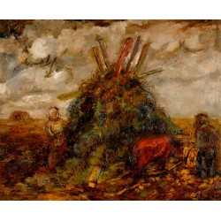 Workers in the Field II by Issachar Ber Ryback Jewish Art Oil...