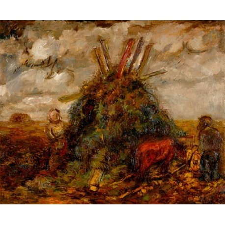 Workers in the Field II by Issachar Ber Ryback Jewish Art Oil...