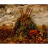 Workers in the Field II by Issachar Ber Ryback Jewish Art Oil...
