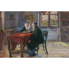 Chess Players, 1926 by Artur Markowicz -Jewish Art Oil Painting...