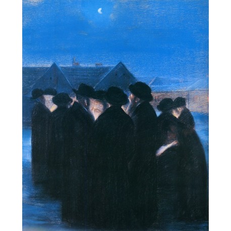 Dedication of the New Moon, 1933 by Artur Markowicz -Jewish Art Oil Painting Gallery