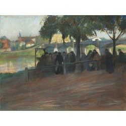 Fish Market Vistula by Artur Markowicz -Jewish Art Oil Painting...