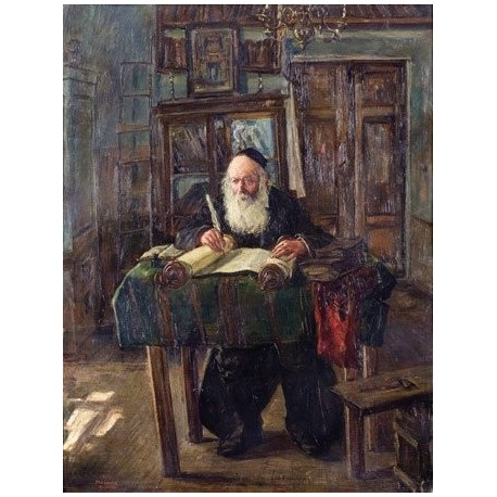 Scripture Copyist in his Chamber by Artur Markowicz -Jewish Art...