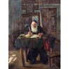 Scripture Copyist in his Chamber by Artur Markowicz -Jewish Art Oil Painting Gallery