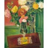 Dahlias in a Vase by Adolphe Feder - Jewish Art Oil Painting Gallery