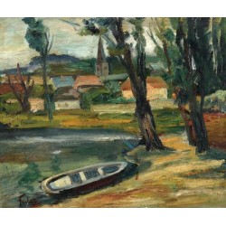 Landscape in France  by Adolphe Feder - Jewish Art Oil Painting...