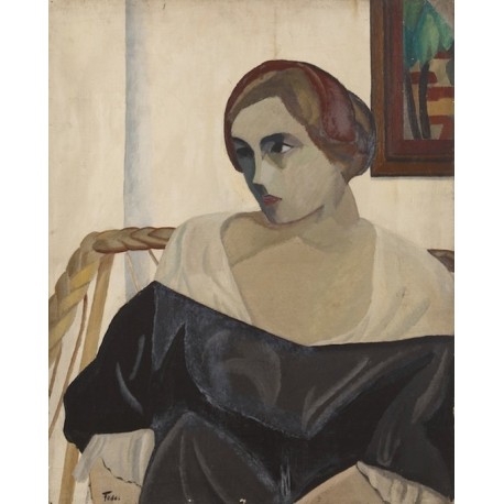 Portrait of a Woman by Adolphe Feder - Jewish Art Oil Painting Gallery