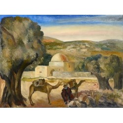 Kever Rachel by Adolphe Feder - Jewish Art Oil Painting Gallery