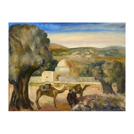 Kever Rachel by Adolphe Feder - Jewish Art Oil Painting Gallery