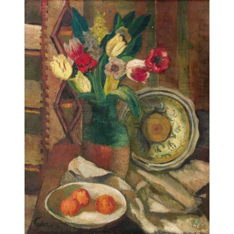 Still LIfe with Flowers and Fruits by Adolphe Feder - Jewish Art...