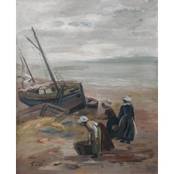 The Fishermen Wives by Adolphe Feder - Jewish Art Oil Painting Gallery