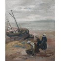 The Fishermen Wives by Adolphe Feder - Jewish Art Oil Painting Gallery