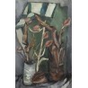 Still Life with Flowers by Adolphe Feder - Jewish Art Oil Painting...
