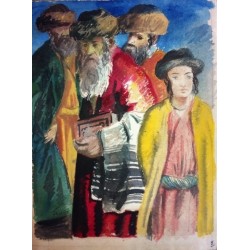 Rabbis by Adolphe Feder - Jewish Art Oil Painting Gallery