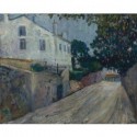 Street Scene by Adolphe Feder - Jewish Art Oil Painting Gallery