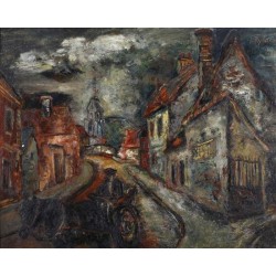 Carriage in the City Streets by Issachar Ber Ryback Jewish Art Oil...
