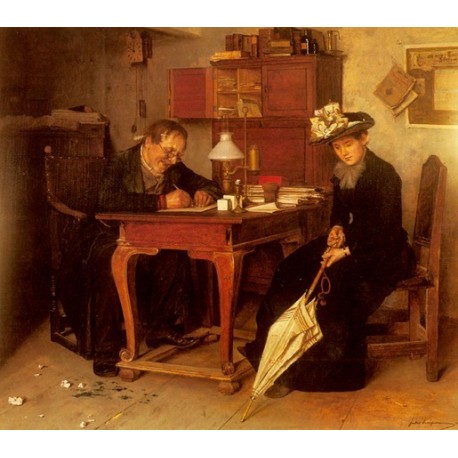 A Business Transaction by Isidor Kaufmann - Jewish Art Oil...