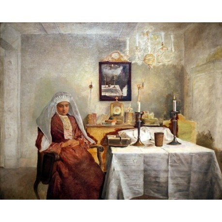Friday Evening by Isidor Kaufmann - Jewish Art Oil Painting Gallery