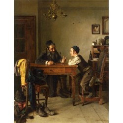 Commercial Instruction by Isidor Kaufmann - Jewish Art Oil...