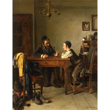 Commercial Instruction by Isidor Kaufmann - Jewish Art Oil Painting Gallery