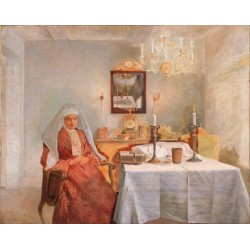 Friday Evening I by Isidor Kaufmann - Jewish Art Oil Painting Gallery