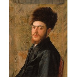 Man With Fur Hat by Isidor Kaufmann - Jewish Art Oil Painting Gallery