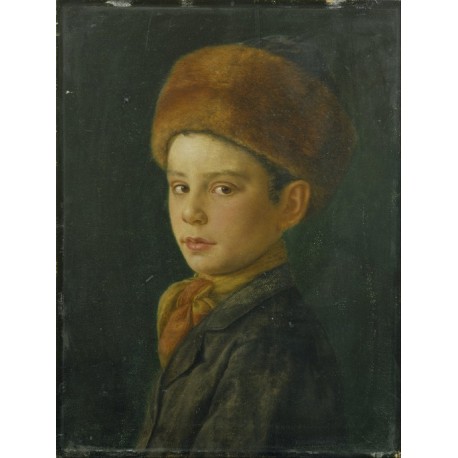 Portrait of a Boy by Isidor Kaufmann - Jewish Art Oil Painting Gallery