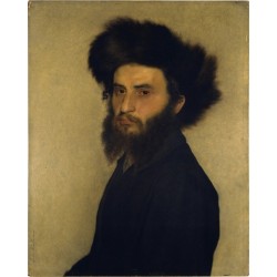 Portrait of a Young Jewish Man by Isidor Kaufmann - Jewish Art Oil Painting Gallery