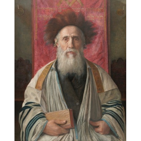 Portrait of a Rabbi by Isidor Kaufmann - Jewish Art Oil Painting...