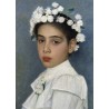 Girl with Flowers in her Hair by Isidor Kaufmann - Jewish Art Oil...