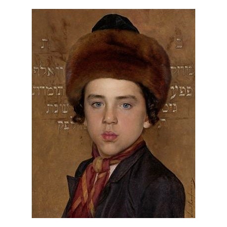 Portrait of a Jewish Boy by Isidor Kaufmann - Jewish Art Oil Painting Gallery