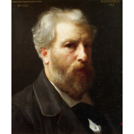 Self Portrait Presented To M. Sage 1886 by William Adolphe Bouguereau- Art gallery oil painting reproductions