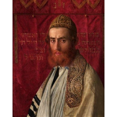 Portrait of a Rabbi Wearing a Kittel and Tallit by Isidor Kaufmann...