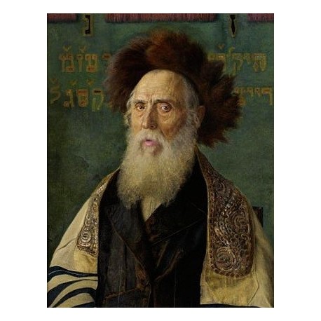 Portrait of a Rabbi With Fur Hat by Isidor Kaufmann - Jewish Art Oil Painting Gallery