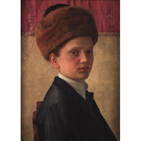 Portrait of a Yeshiva Boy by Isidor Kaufmann - Jewish Art Oil...
