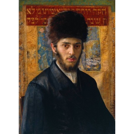 Young Rabbi from N c1910 by Isidor Kaufmann - Jewish Art Oil Painting Gallery