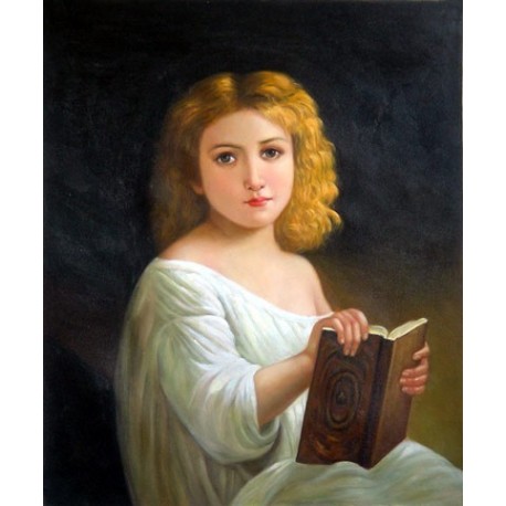 The Story Book by  William Adolphe Bouguereau - Art gallery oil painting reproductions