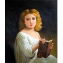 The Story Book by  William Adolphe Bouguereau - Art gallery oil...